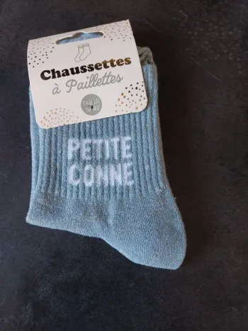 Chaussettes à paillettes Bleu Petite Conne