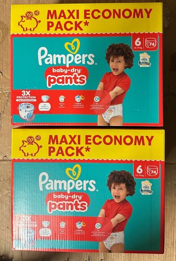 Lot de 02 cartons pampers T6 pants maxi 