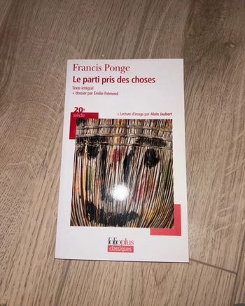 Livre « Le parti pris des choses »