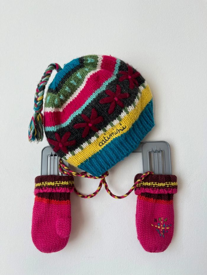 Ensemble parka à capuche turquoise + bonnet + moufles - Catimini 6 mois - photo numéro 11