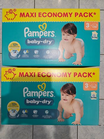 🍼 Pampers Baby-Dry – Taille 3 (6–10 kg) – Lot 2x136 couches – Neuf