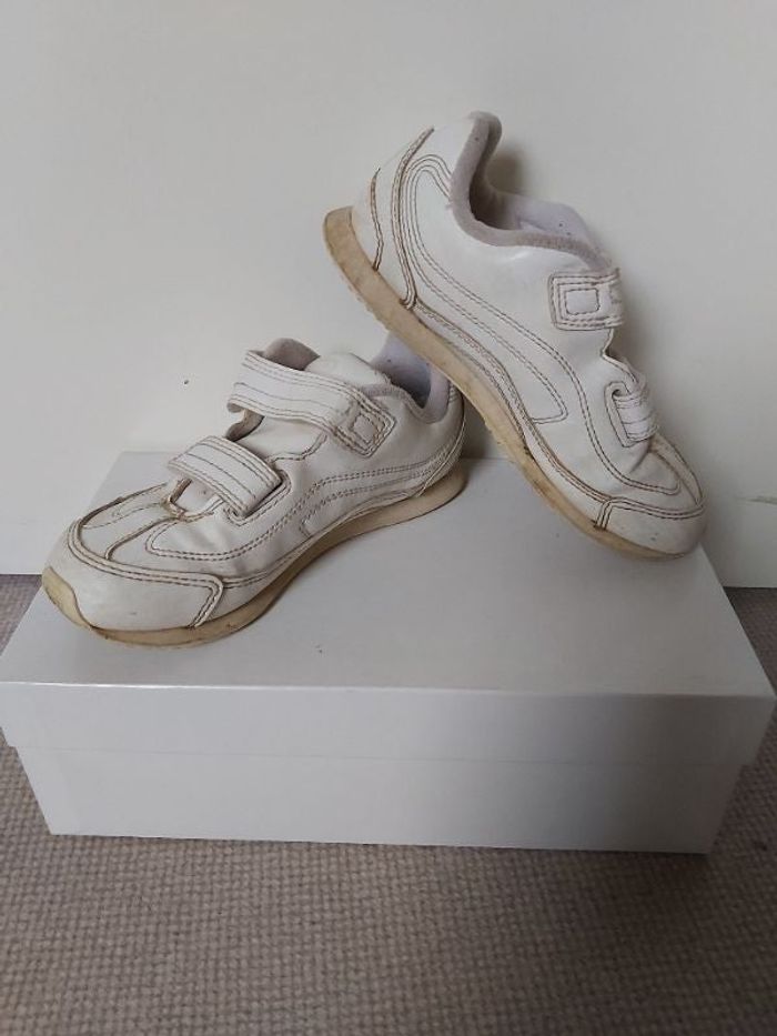 Basket blanche intérieur parme à scratchs T.31 - Kalenji