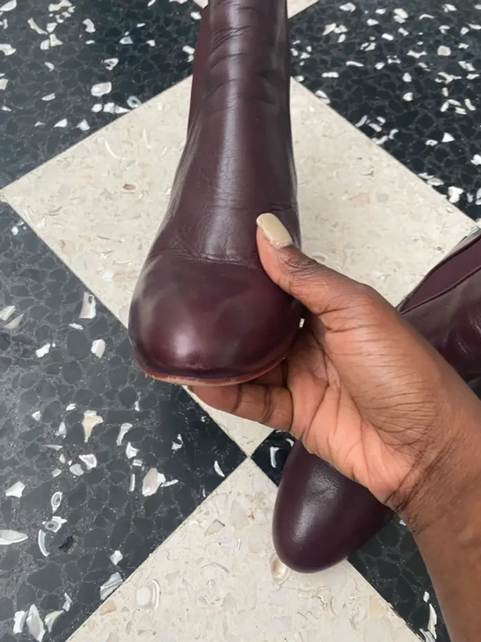 Bottines Minelli bordeaux cuir – T41 – talon moyen - photo numéro 9