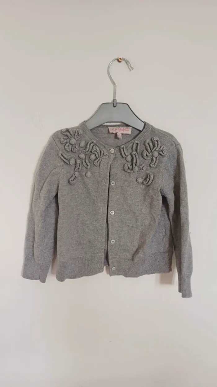 Gilet gris lili gaufrette