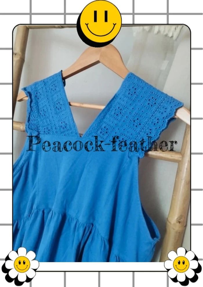 Débardeur bleu xl broderie anglaise kiabi - photo numéro 6