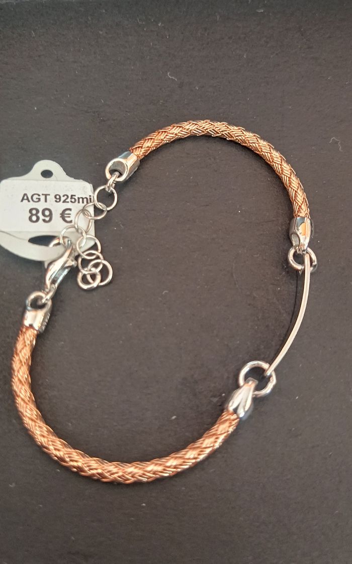 VALENZI, bracelet avec plaque pour enfant, Argent rosé 925. Neuf. - photo numéro 4