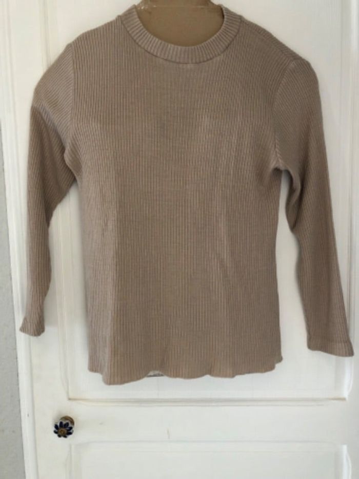 Pull côtelé beige foncé T 42-44