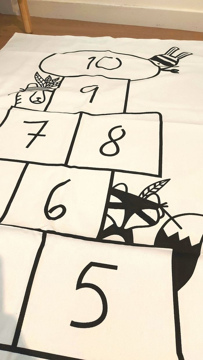 Joli tapis enfant coton : marelle - photo numéro 6