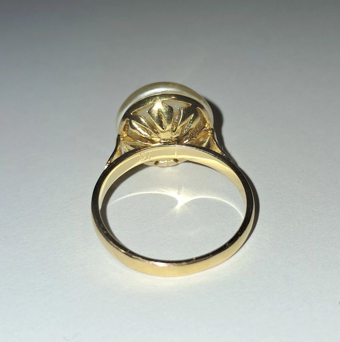 Bague dorée avec perle fantaisie - photo numéro 6