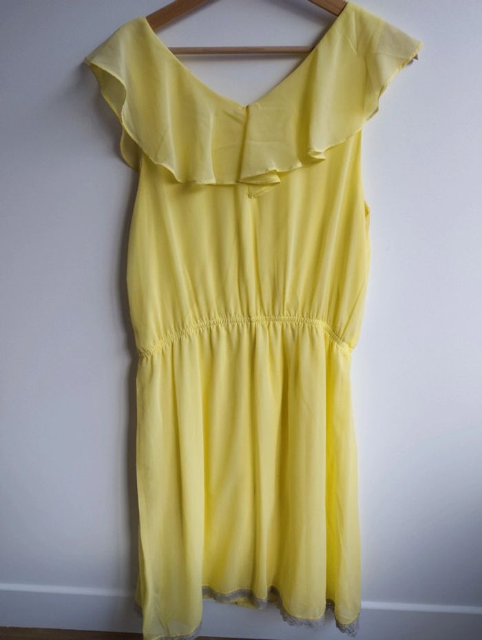Robe d'été jaune avec volants taille M - H&M - photo numéro 5