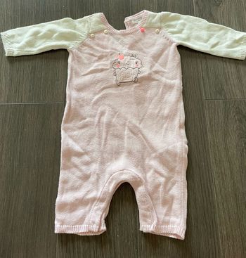 Combinaison rose/écrue taille 3 mois DPAM
