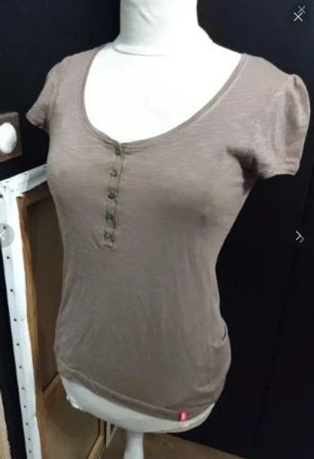 T shirt esprit marron Taupe chiné neuf t 36