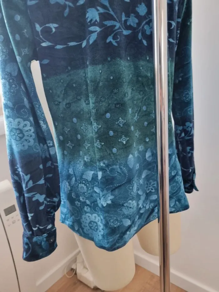 Chemise dégradé bleu vert Année '70 - photo numéro 6