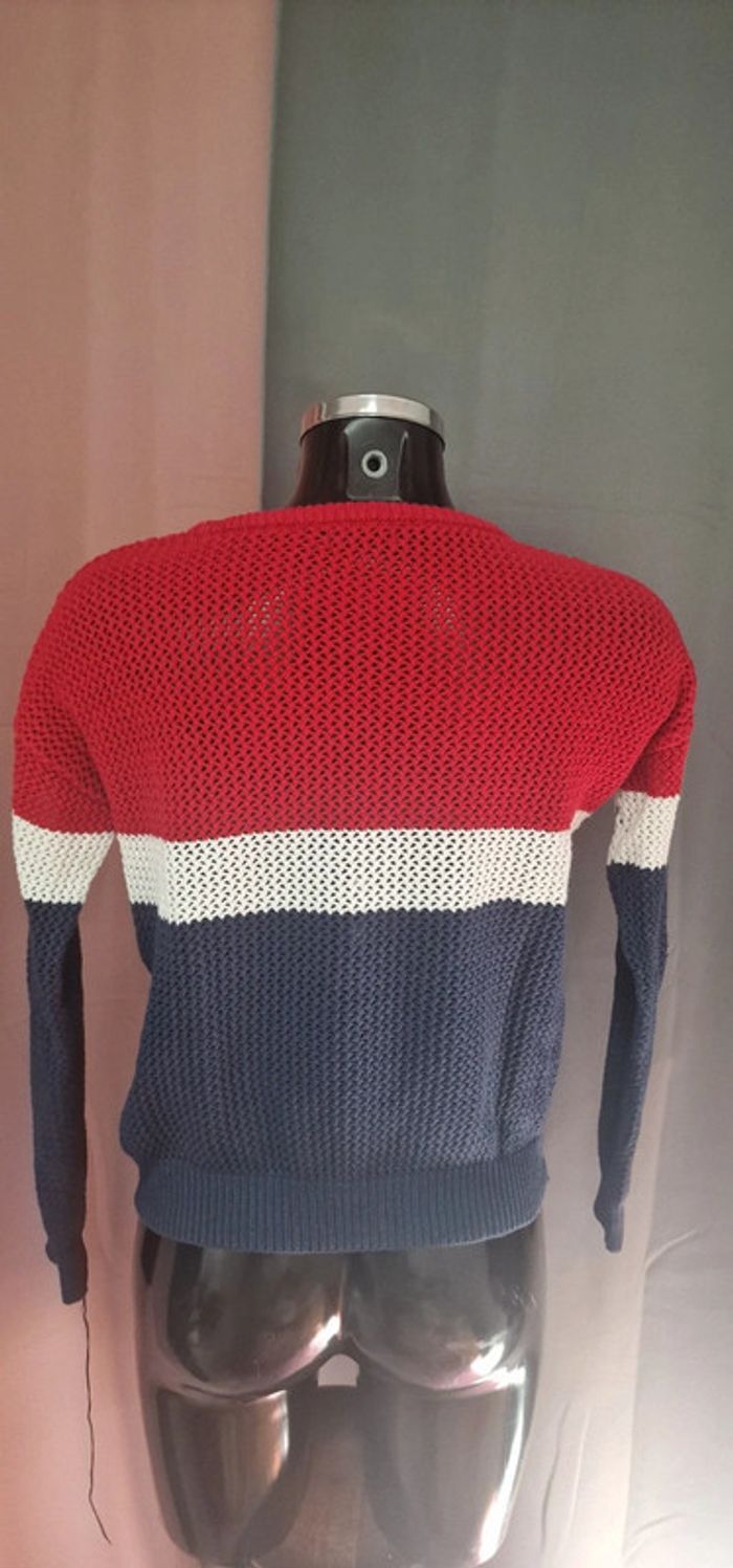 Pull tricolore en maille. - photo numéro 2
