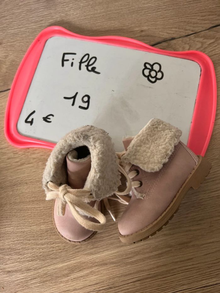 Bottines fourrées chaude fille - photo numéro 2