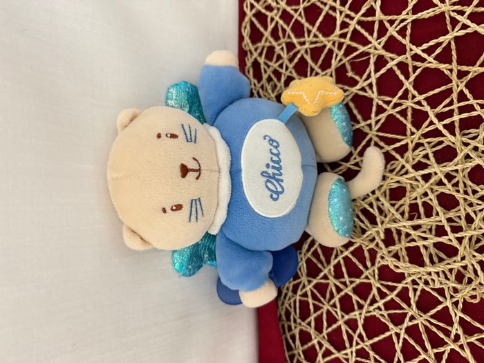 Doudou Chat Bleu Aile Brillant Grelot Chicco - Coeur de Doudou - photo numéro 4