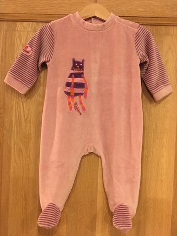 Pyjama long une pièce bébé fille Kokinou mauve lila violet