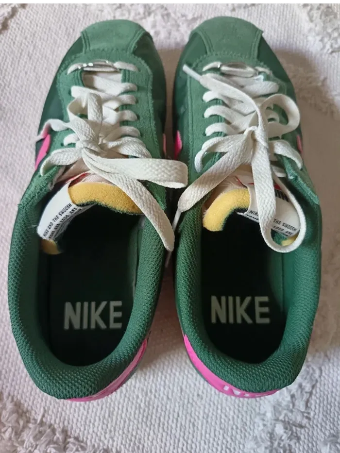 Baskets Cortez Nike vert et rose - photo numéro 8