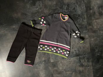 Joli petit ensemble gris coeurs 3 mois Orchestra