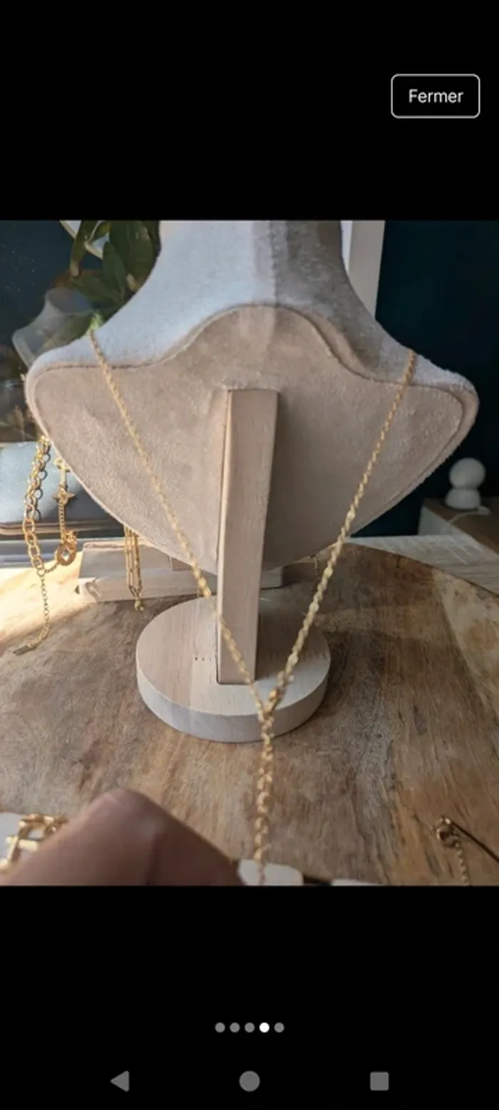 Collier double chaîne ras de cou et long tendance - photo numéro 3