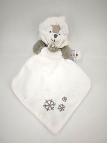 Doudou mouchoir chien loup blanc Histoire d'ours