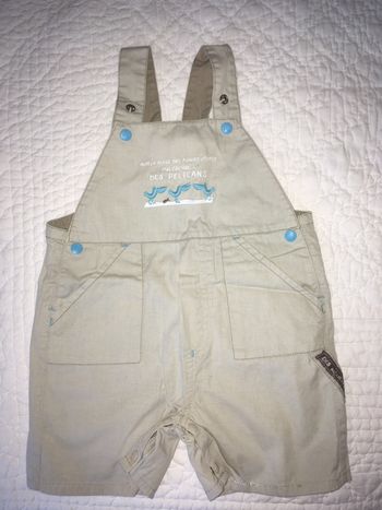 Salopette DPAM 18 mois beige et turquoise
