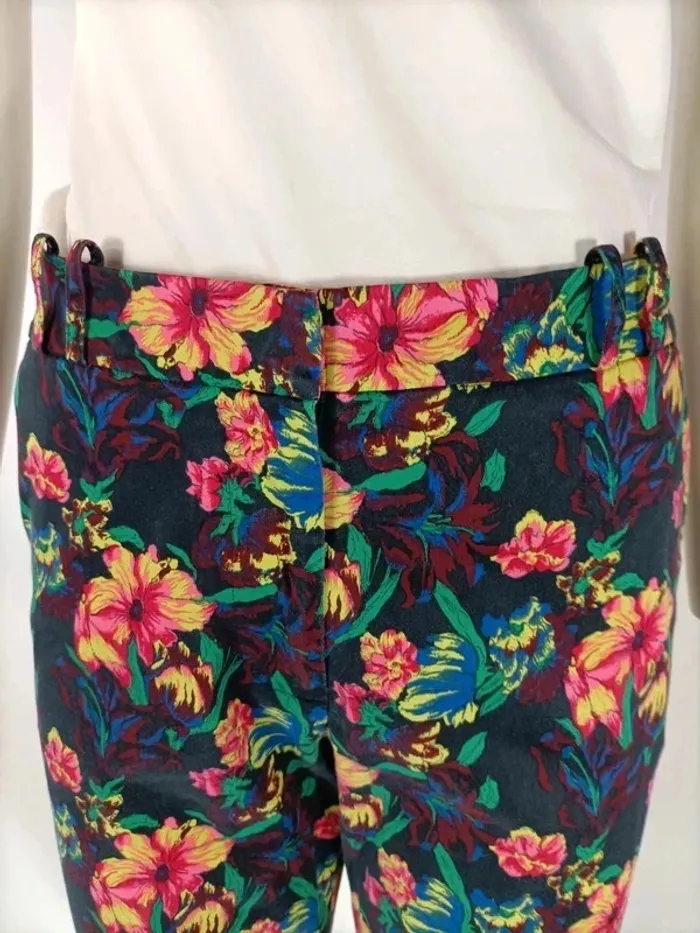 Pantalon fleuri Armand Ventilo taille 38 en coton et soie A211 - photo numéro 2