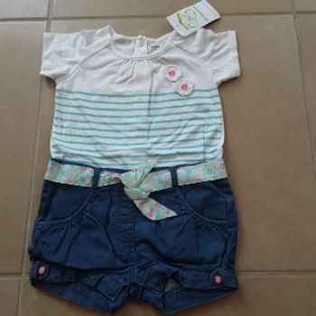 Combishort jean fille 3 ans VERTBAUDET NEUVE