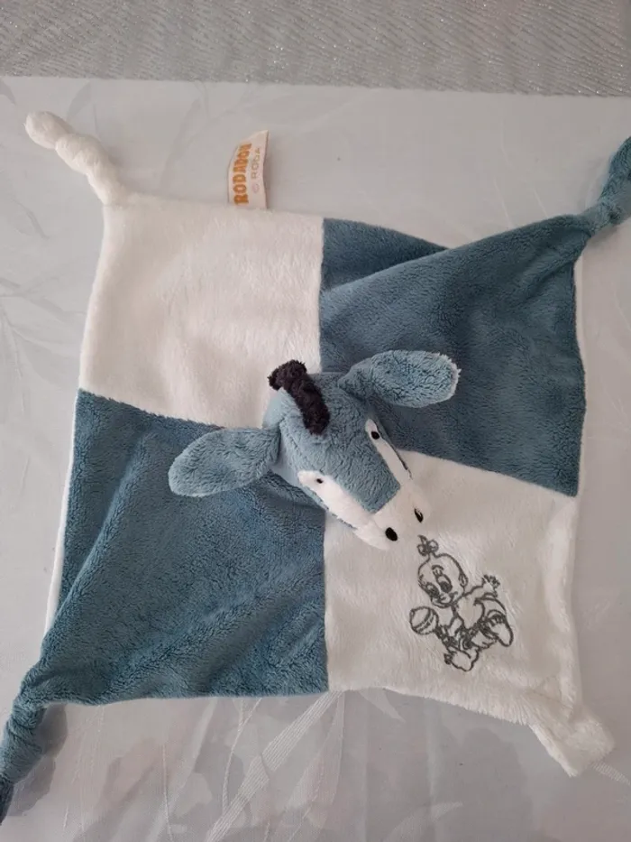 Doudou plat Âne Corsica avec attache tetine - photo numéro 2