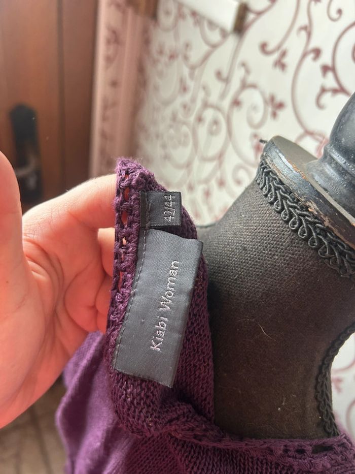 Gilet vintage en dentelle violet – Kiabi – Taille 42 - photo numéro 6
