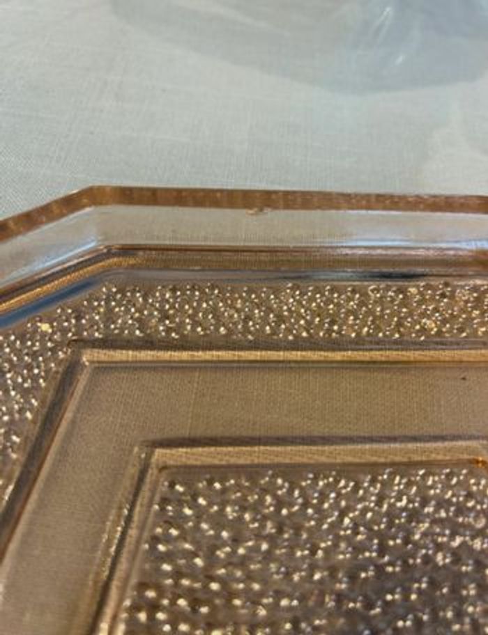 Plateau Vintage en verre rose - photo numéro 5