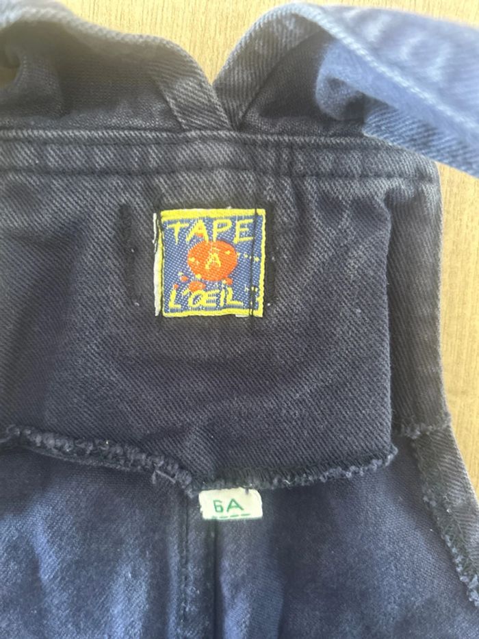 Robe salopette en jeans bleu TAO taille 6 ans - photo numéro 2