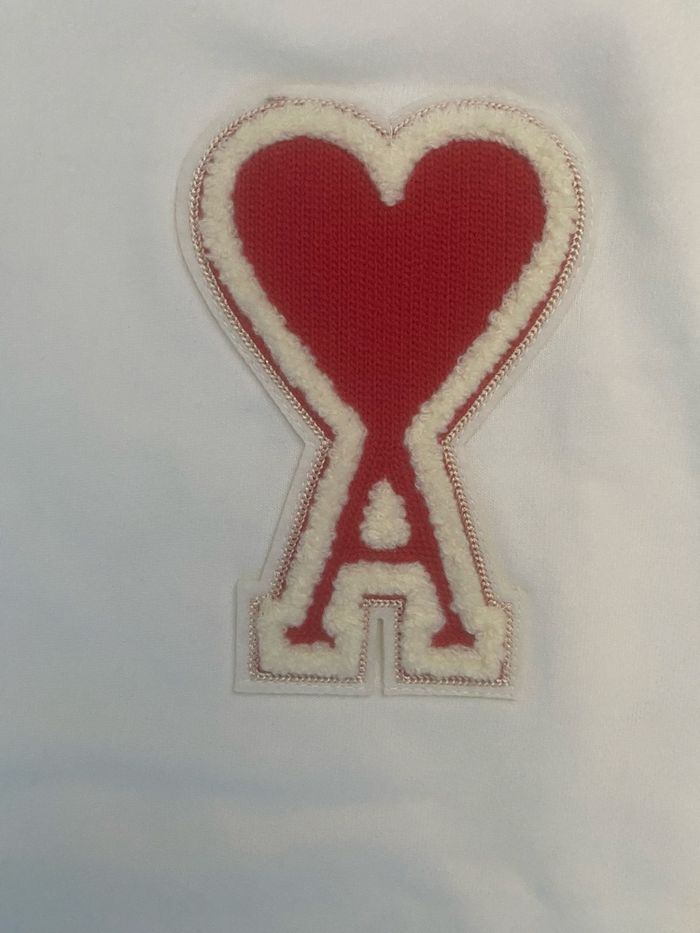 Pull Ami Paris - Blanc Cœur Rouge - Taille M - photo numéro 2