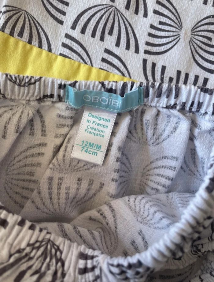 Robe d’été + bloomer Obaibi fille 12 mois Tbe - photo numéro 4