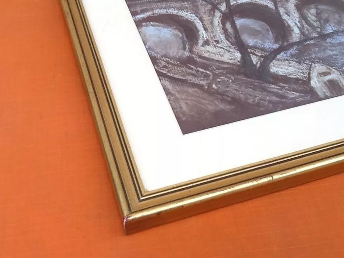 Vue sur le Pont Neuf Paris Encadrement sous verre bois doré ARTS' US Encadrements - photo numéro 6