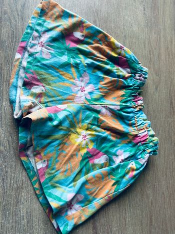 Short bleu motif tropical 8 ans 