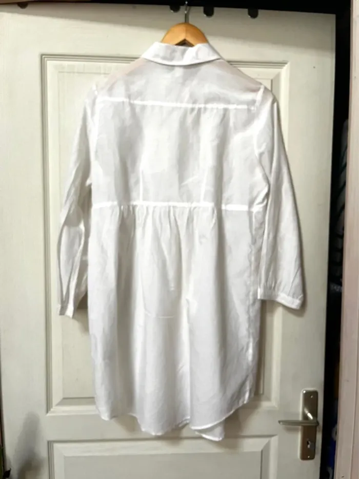 Chemise longue et blanche -coton et soie // ou robe d’été - photo numéro 8