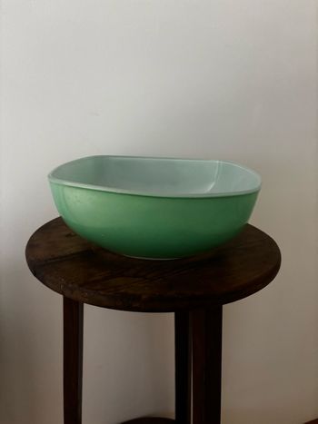 Saladier duralex carré vert vintage