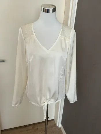 Naf Naf, blouse, écru, satinée, crème femme, taille 40