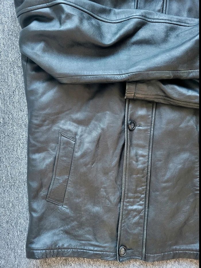 Manteau en Cuir Europe Cuir - Noir - 100% Cuir Véritable - Classique & Élégant - Taille L ou XL - photo numéro 2
