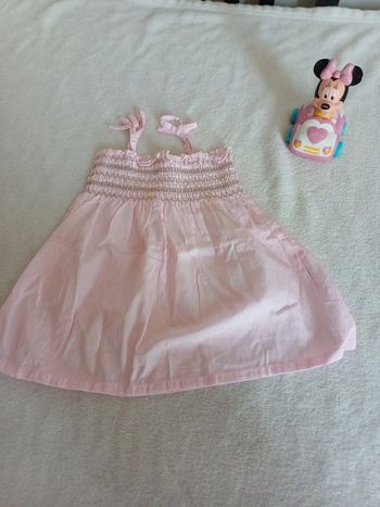 Robe rose fine bretelles 6 mois