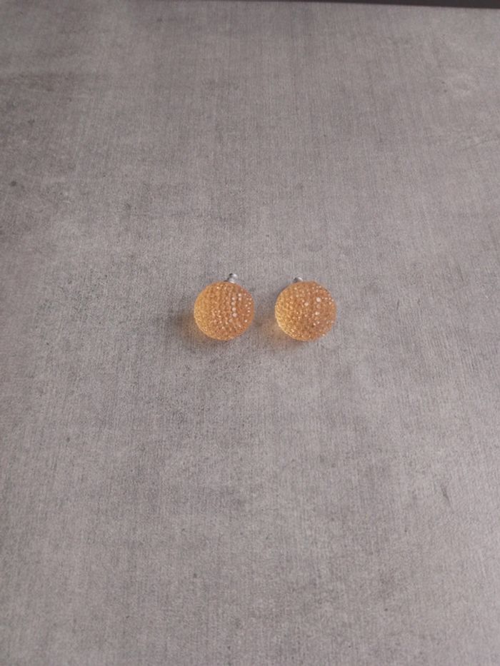 Boucles d'oreilles orange claire - photo numéro 2