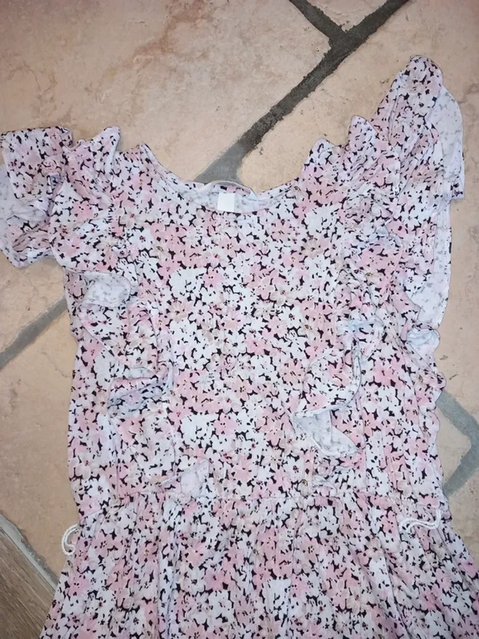 Robe grossesse imprimée rose pâle h&m mama xs 34 - photo numéro 2