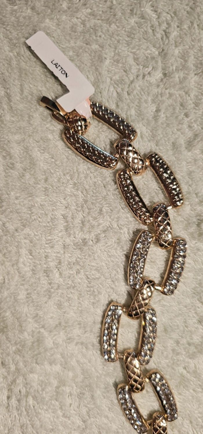 Bracelet fantaisie en laiton neuf - photo numéro 3