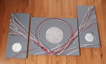 triptyque contemporain gris