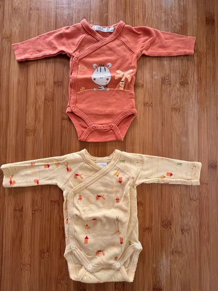Lot de 2 bodys manches longues 1 mois