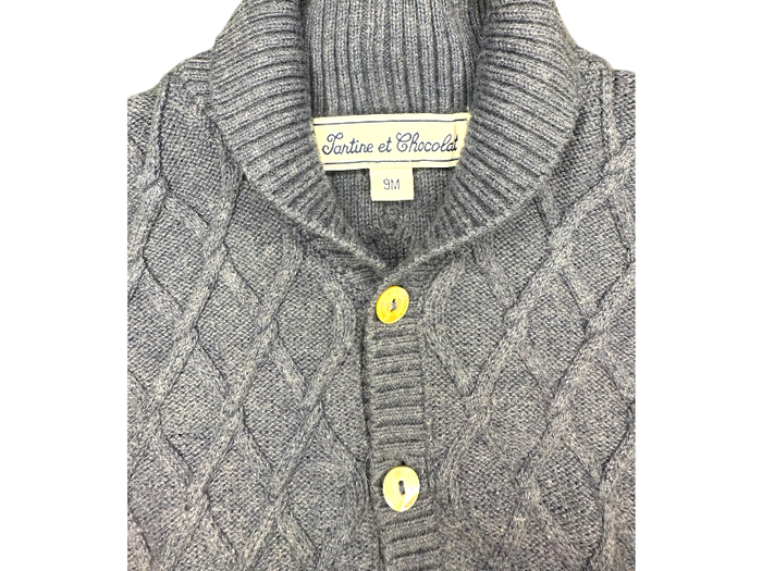 Gilet bleu tempête Tartine et Chocolat 9 mois TBE (32€) - photo numéro 4