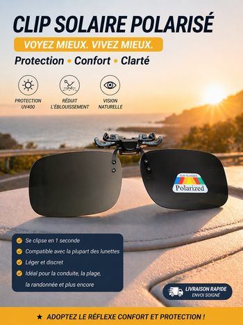 Lunettes de soleil polarisé vintage à mettre sur des lunettes de vue