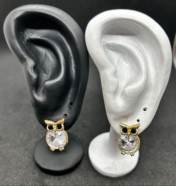 Boucle d’oreille hibou doré