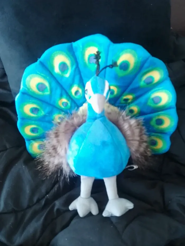 Jolie Peluche paon bleu - photo numéro 2